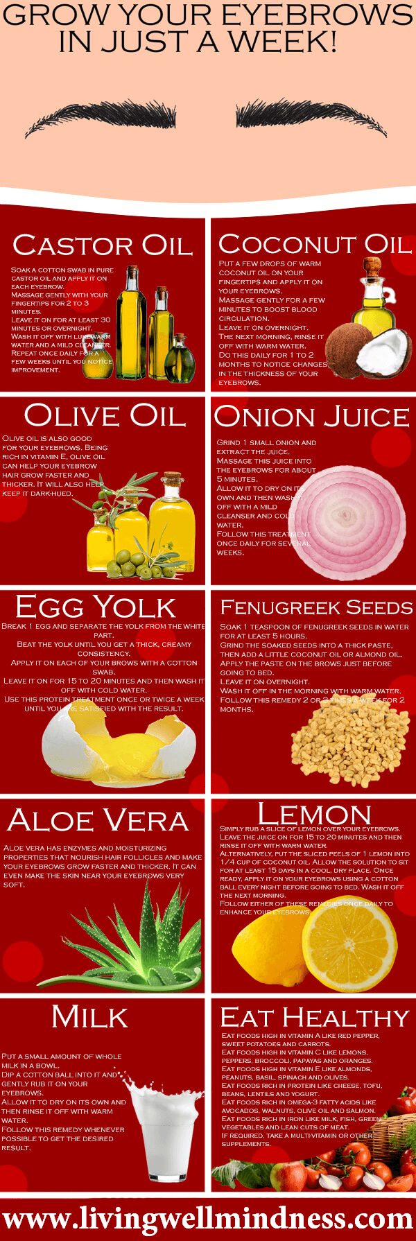 Grow Naturally Thick Eyebrows In Just A Week With These Holistic Remedies Infographic