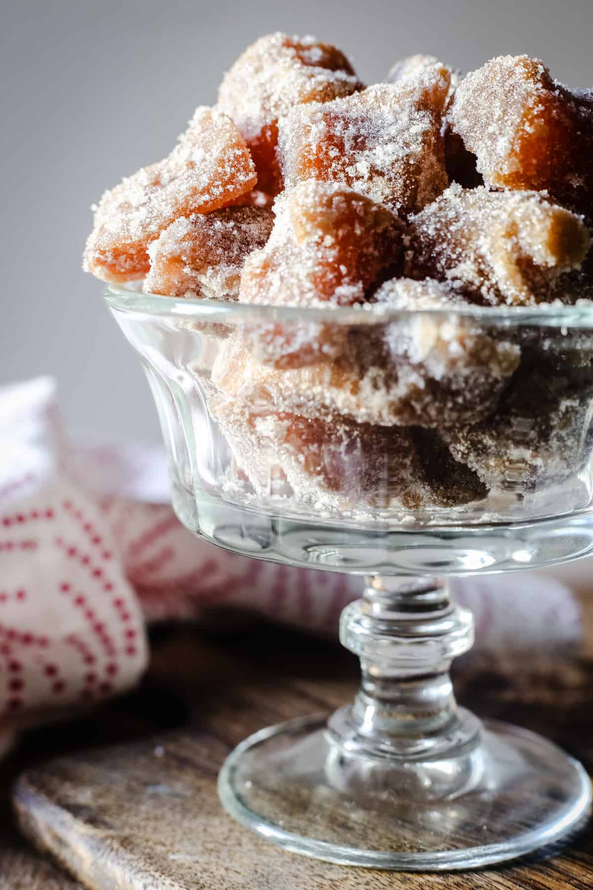 close up shot of a pot of Homemade Crystallised Ginger