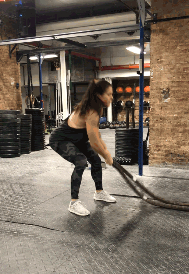 Full-Body Workout with Battle Ropes: Jumping Jacks Exercise