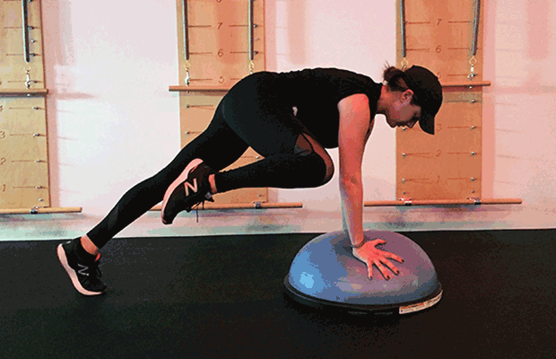 BOSU Ball Exercises - Knee Tuck