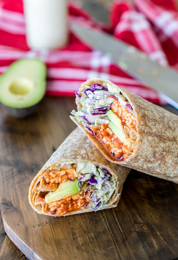 Quick and Healthy Lunch Ideas: Vegan Buffalo Tempeh Wraps