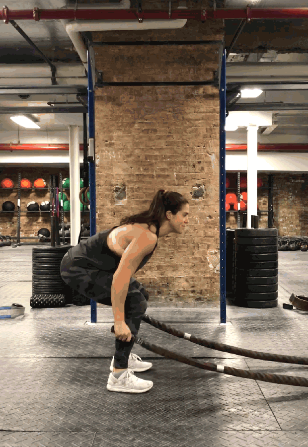 Full-Body Workout with Battle Ropes: Jumping Power Slams Exercise