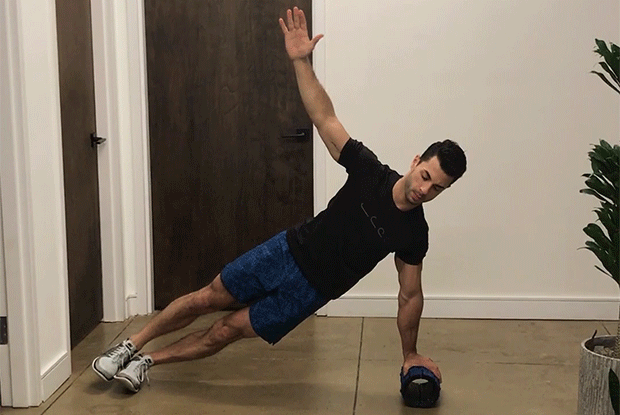 50 Ab Exercises: Side Plank with Leg Raise on a Foam Roller