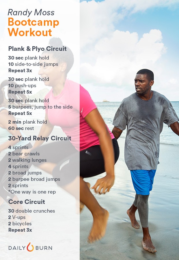 NFL Star Randy Moss' Beach Bootcamp Workout