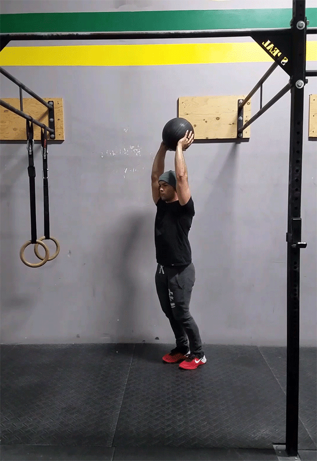 Slam Ball Workout: Overhead Slam Ball Lunges